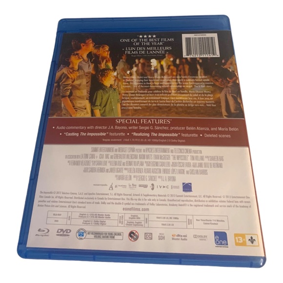 BLURAY DVD THE IMPOSSIBLE Action Drama Thriller Naomi Watts & Ewan McGregor - Picture 2 of 2